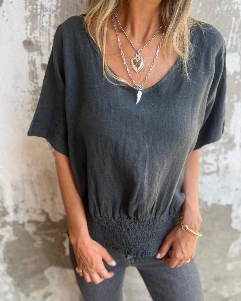 Aubrey | Cozy V-Neck Tee