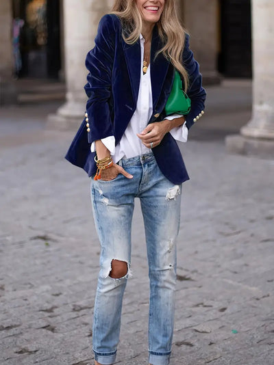 Olivia | Chic Velvet Blazer