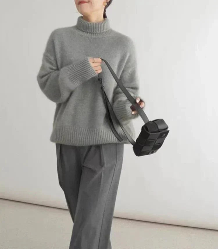 Kayla | High Collar Loose Knitted Sweater