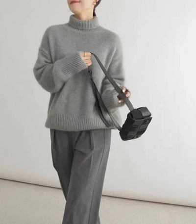 Kayla | High Collar Loose Knitted Sweater