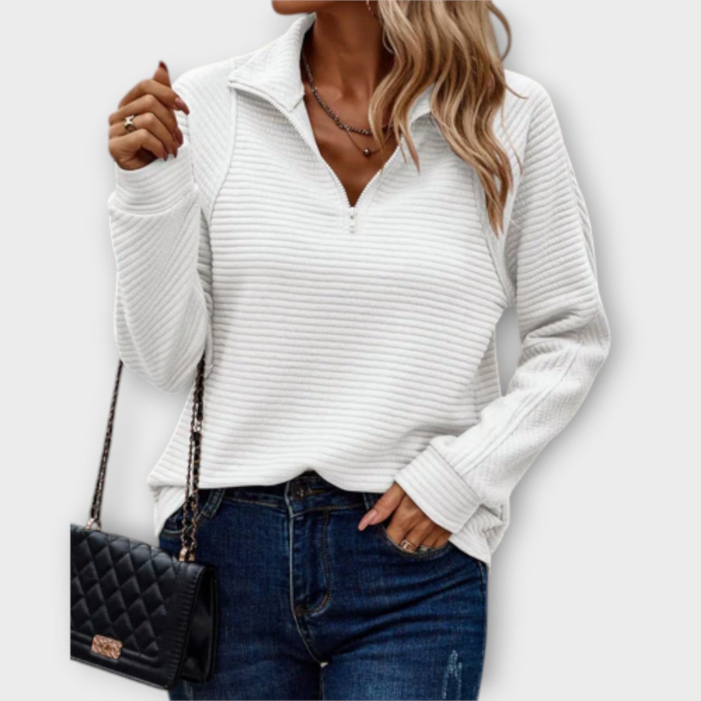 Brooklyn | Sweater with Polo Zip