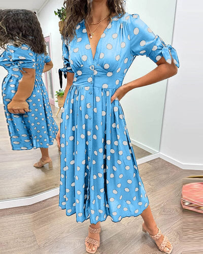 Aubrey | V-Neck Polka Dot Dress