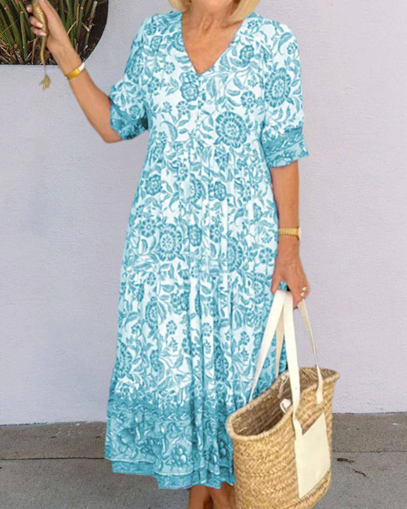 Sophia | Chic Floral V-neck Dress