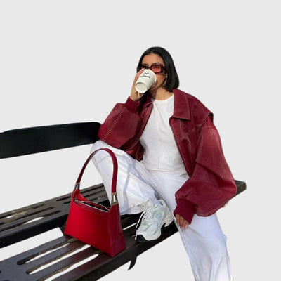 Faye™ - Oversize Skórzana Kurtka