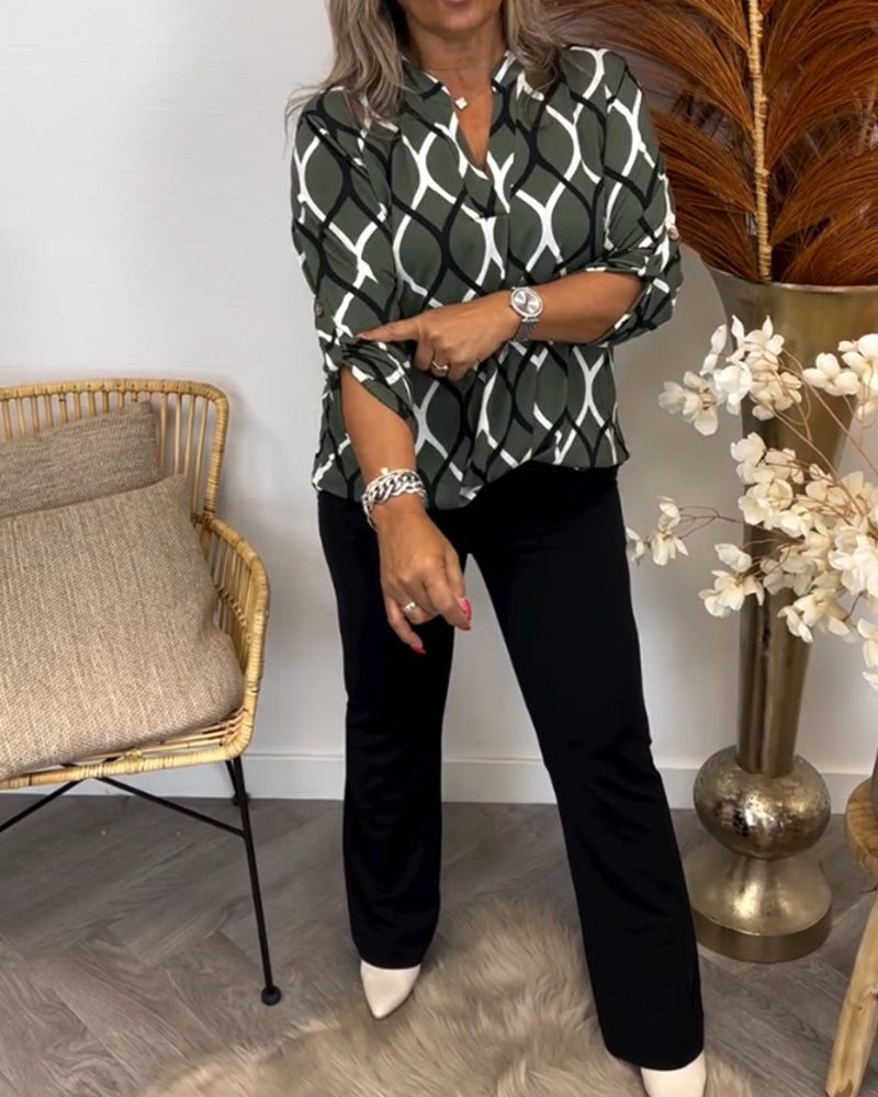 Renee | Graceful Geometric Blouse