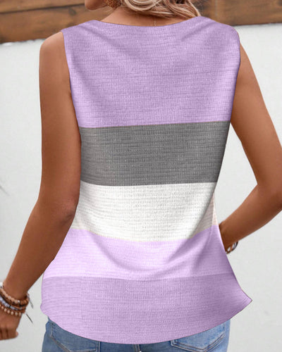 Riley | Button-Up Striped Tank Top