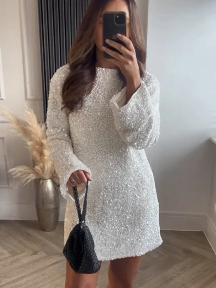 Lila | Chic Sparkle Dress with Bow