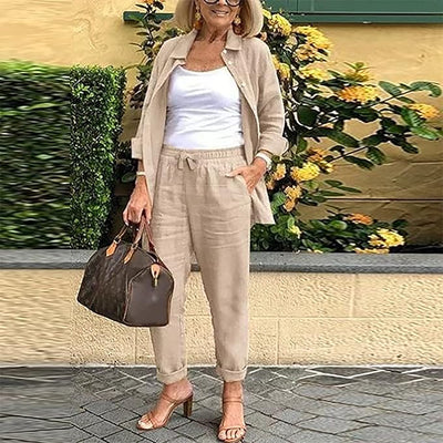 Scarlett | Cozy Long Sleeve Blouse and Pants Ensemble