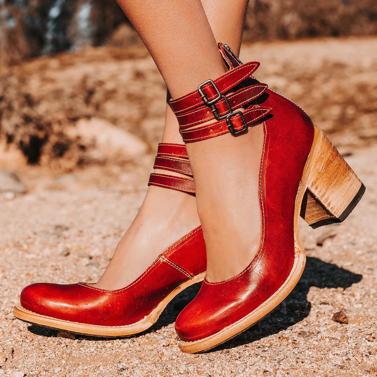 Ginevra | Heels with Straps and Wide Heel