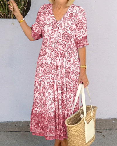 Sophia | Chic Floral V-neck Dress