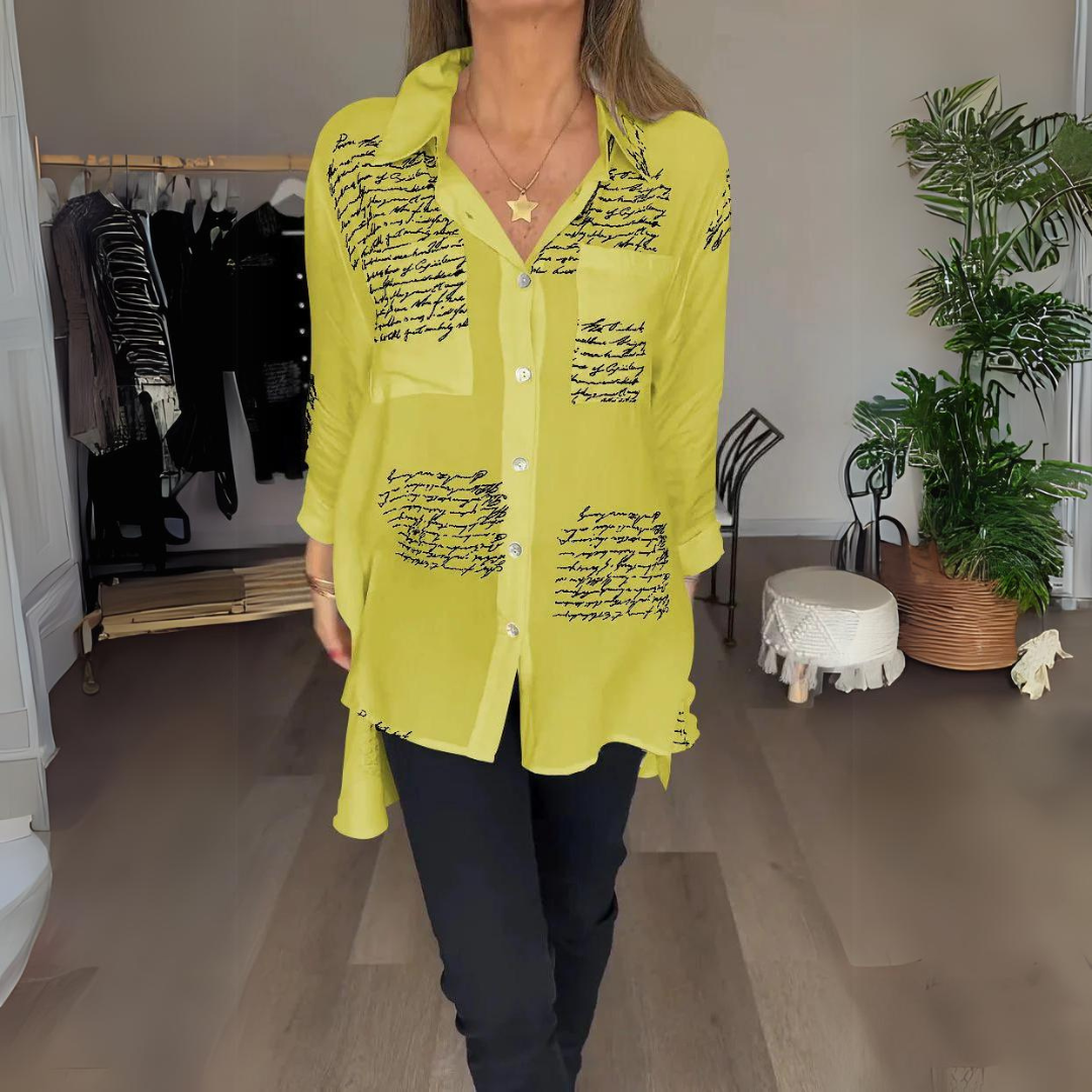 Emily | Classic Handwritten Button-Up Shirt
