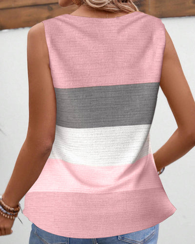 Riley | Button-Up Striped Tank Top