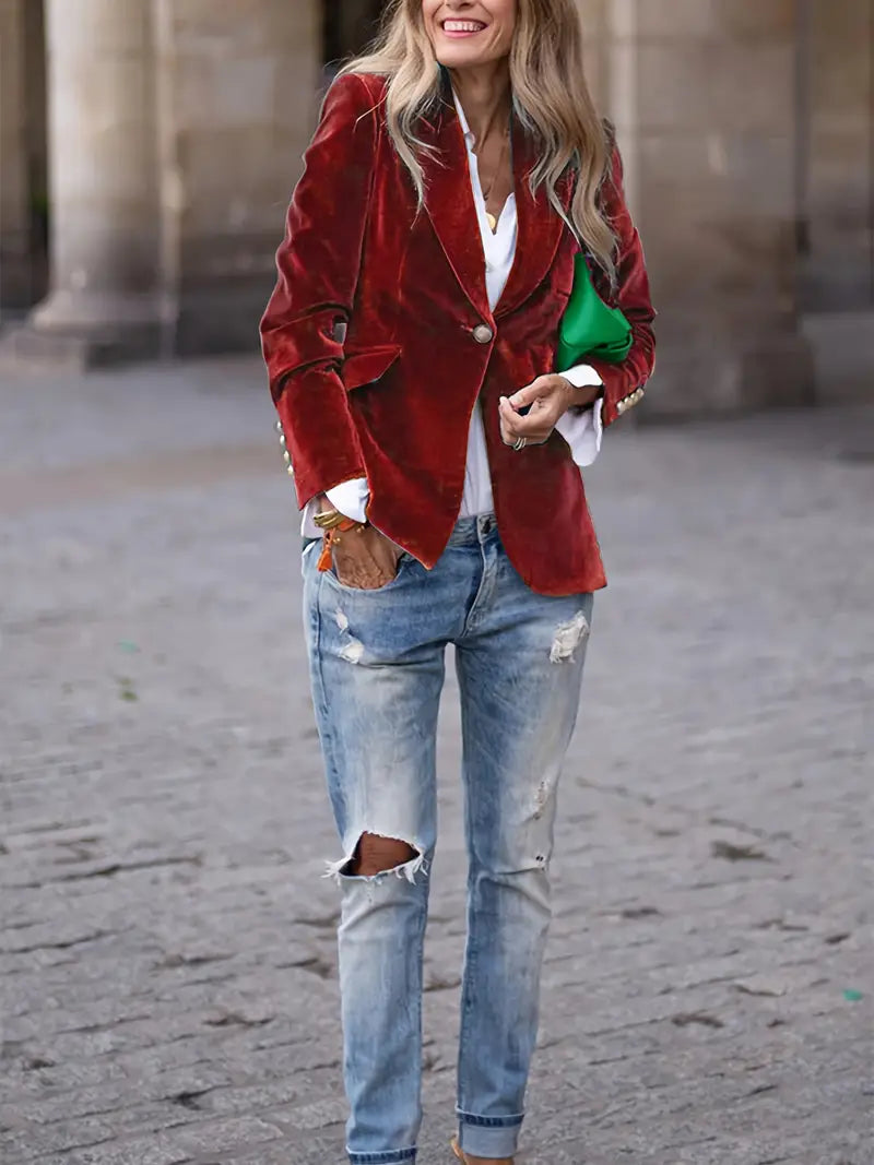 Julissa | Tailored Velvet Blazer