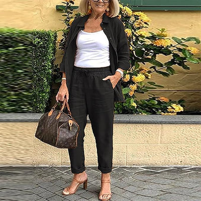 Scarlett | Cozy Long Sleeve Blouse and Pants Ensemble