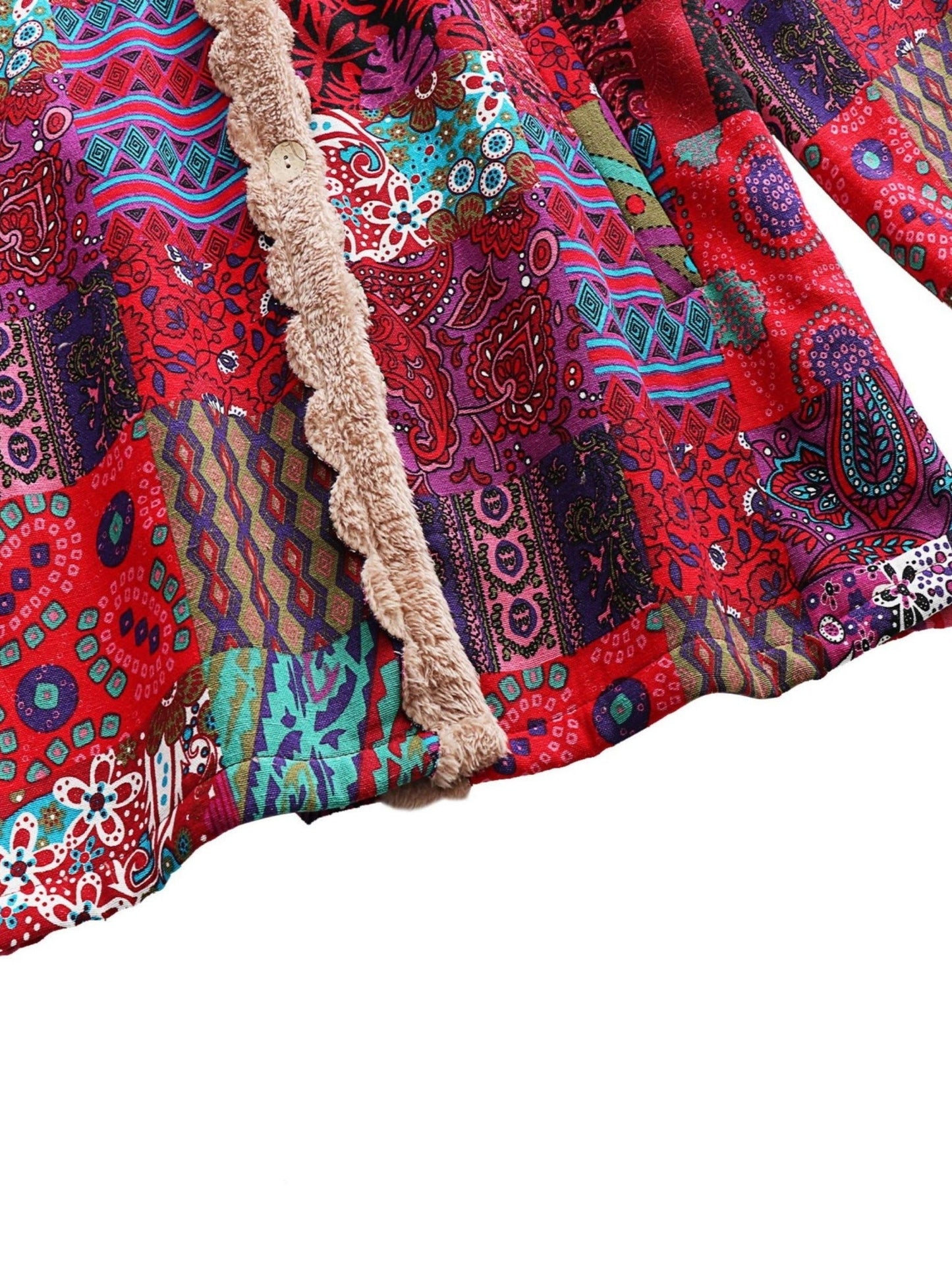 Maribel | Patchwork Coat Boho Hooded Winter Jacket
