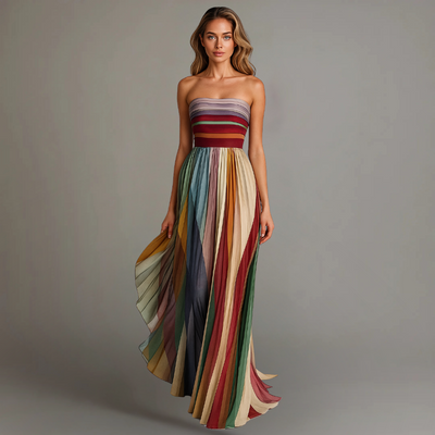Fiorella | Wrinkle-Free Strapless Pleated Dress