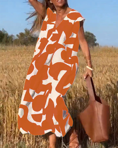 Aria | V-neck Floral Print Dress
