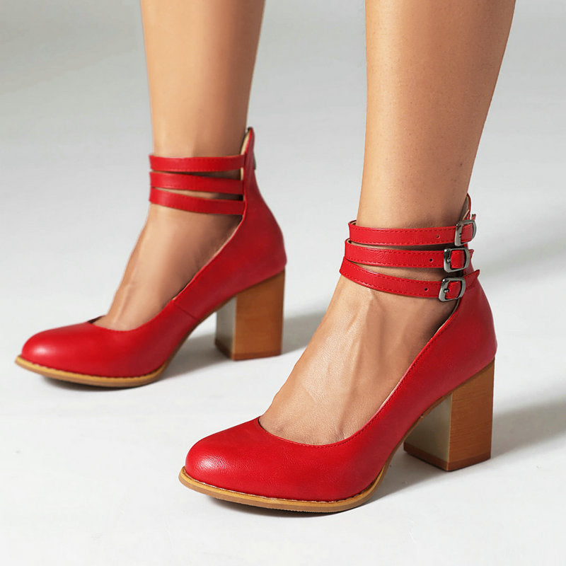 Sophia | Ankle Strap Chunky Heel Sandals