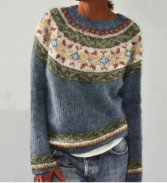Lexi | Retro Nordic Pattern Fall Sweater