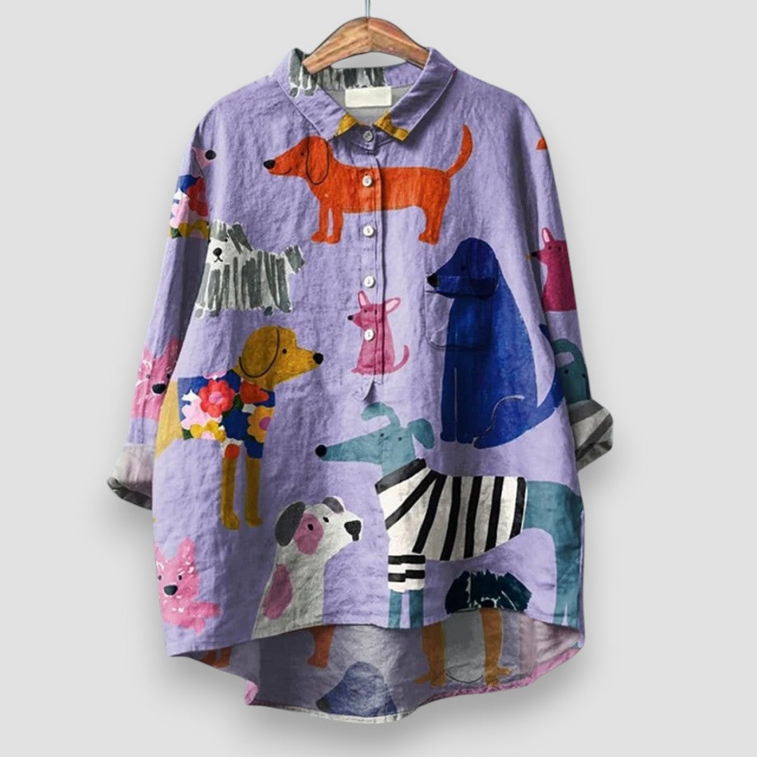 Jessica | Women's Dog Print Shirt