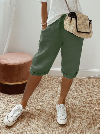 Marthe | Lightweight Rolled-Hem Cotton Shorts