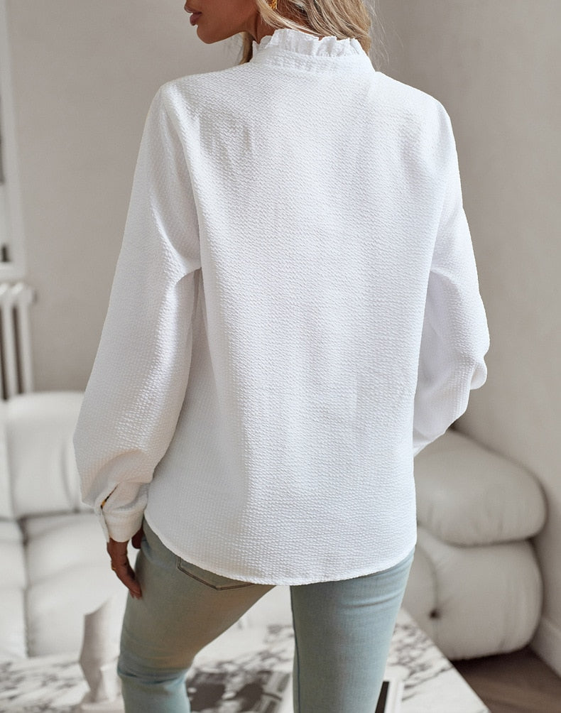 Alice | Ruffled Button-Up Blouse