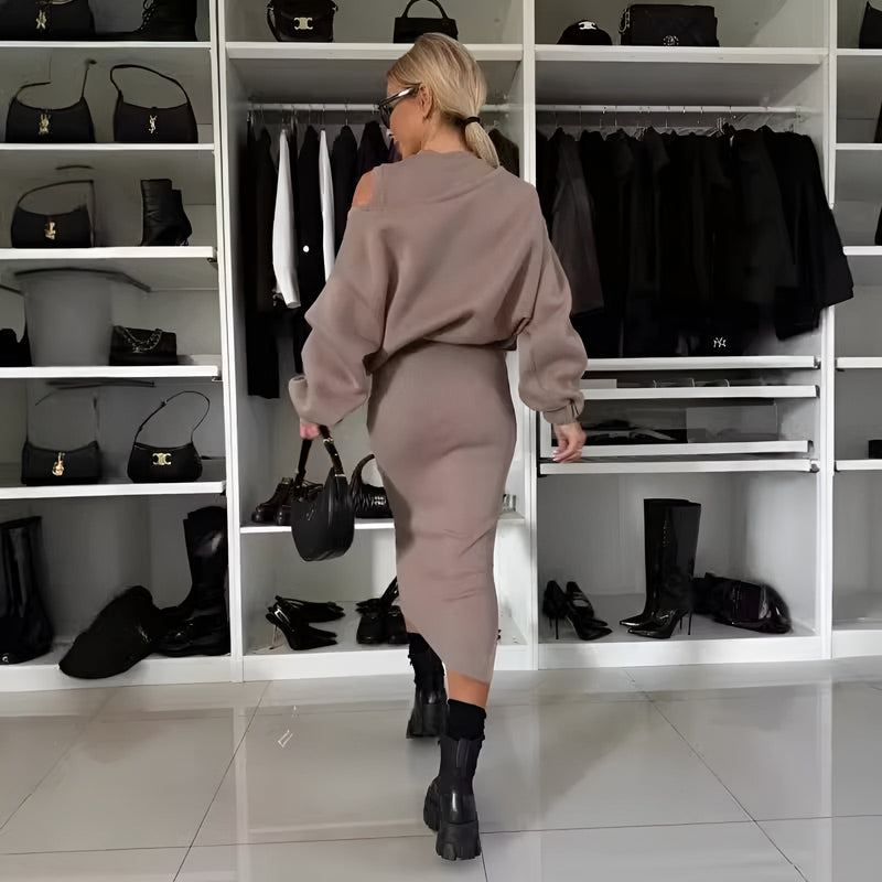 Sophia | Chic Two-Piece Ensemble (Dress + Sweater)