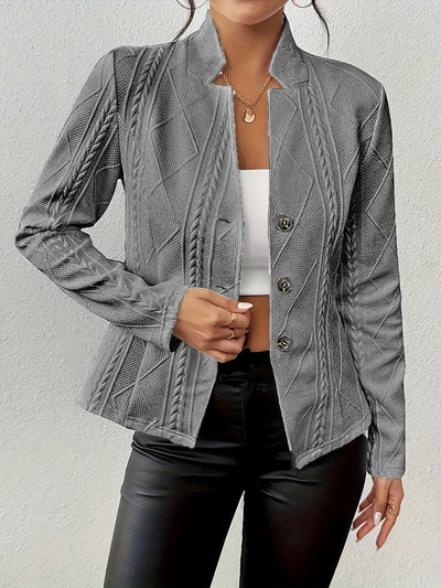 Camilla | Textured Crew-Collar Blazer