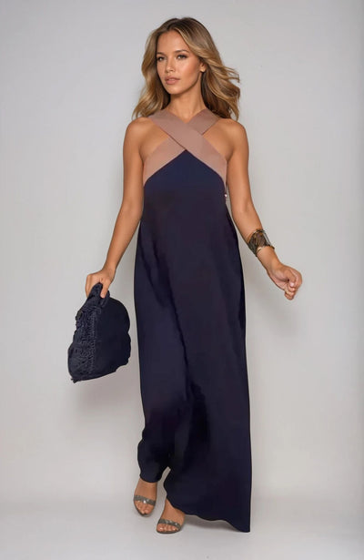 Nicole | Stylish Crossover Neckline Dress