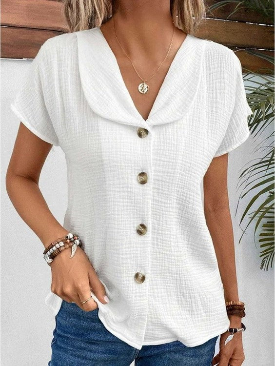 Jane | Cotton Linen Blouse for Effortless Elegance