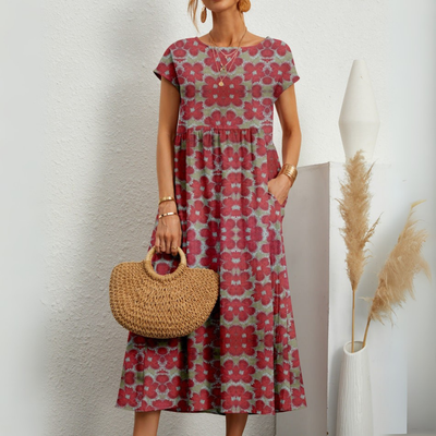 Ivory | Floral Print Midi Dress