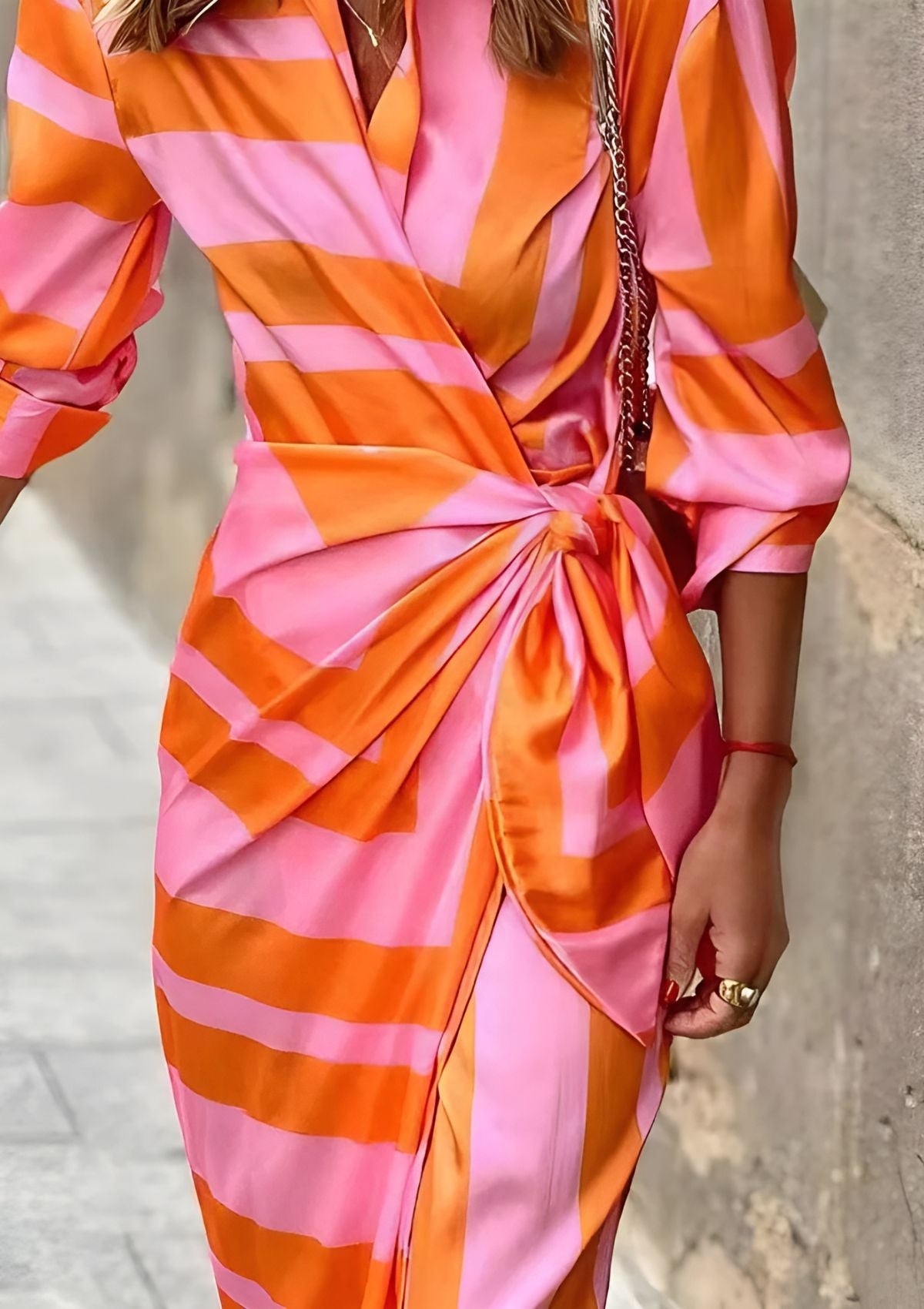 Olivia | Printed Waist-Cinching Shirt Dress