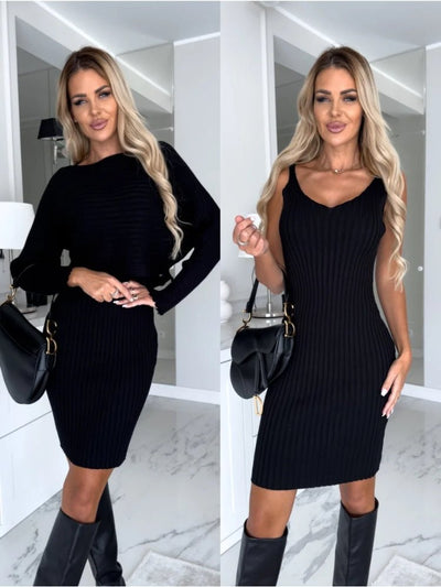 Scarlett | Chic Two-Piece Ensemble (Dress and Sweater)