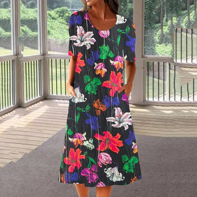 Emilia | Floral Dress With Tummy Coverage