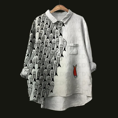 Ella | Stylish Retro Fish Pattern Top