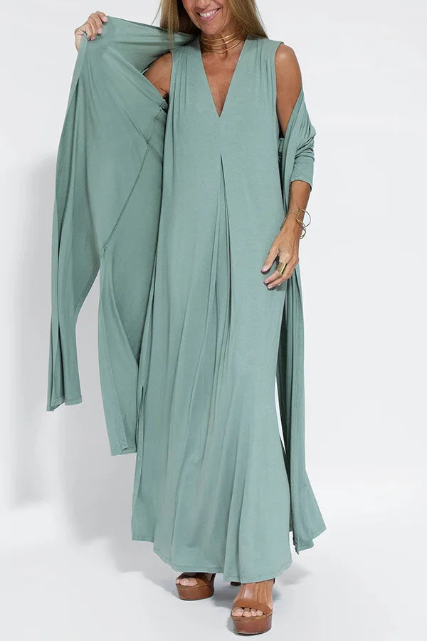 Olivia | Luxe Comfort Dress & Cardigan Set