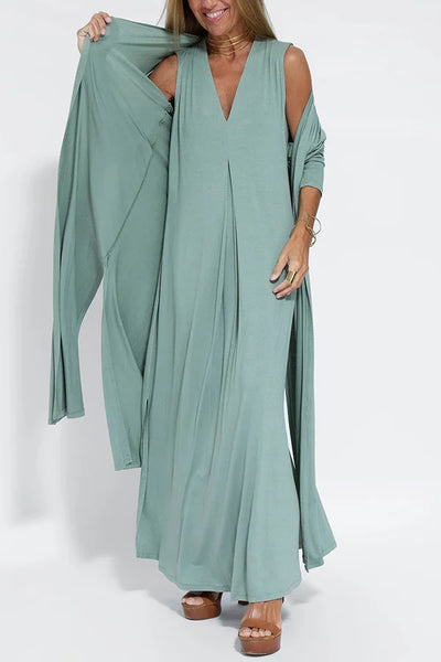 Olivia | Luxe Comfort Dress & Cardigan Set