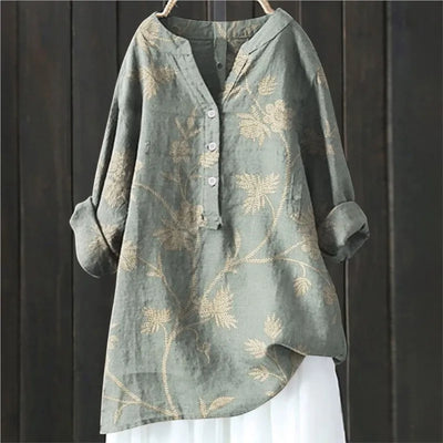 Anny | Floral Print Button-Up Top