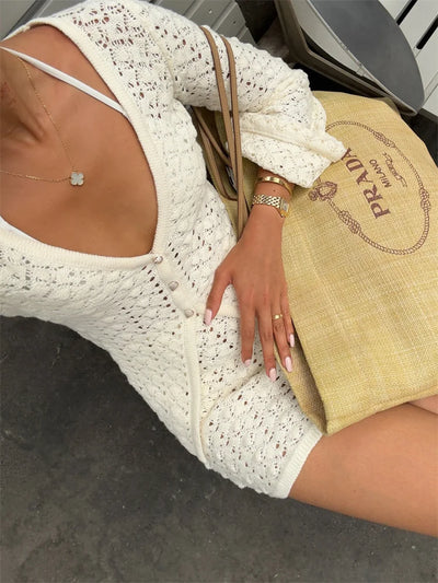 Aria | Chic Knit Hollow Out Two-Piece Set