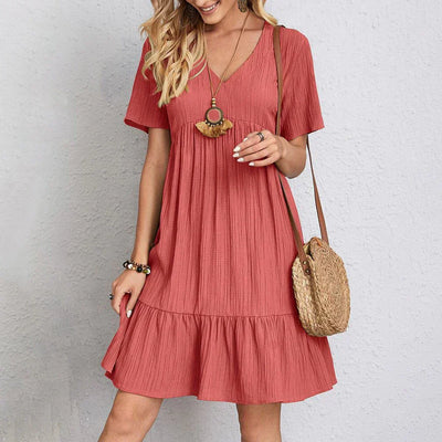 Hadley | Boho Chic Ruffle Hem Mini Dress