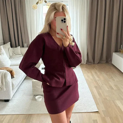 Peyton | V-neck Long Sleeve Casual 2-Piece Set