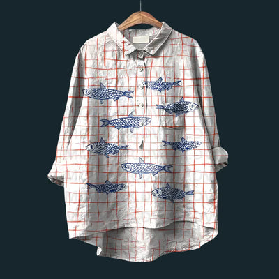 Ella | Stylish Retro Fish Pattern Top
