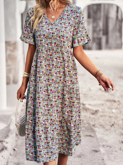 Layla | Chic V-Neck Floral Dress