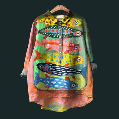 Ella | Stylish Retro Fish Pattern Top