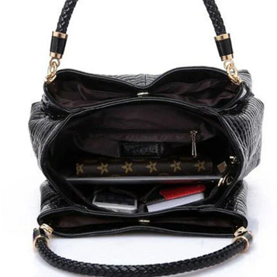 Isabella Timeless Chic | Sleek Croc-Pattern Handbag