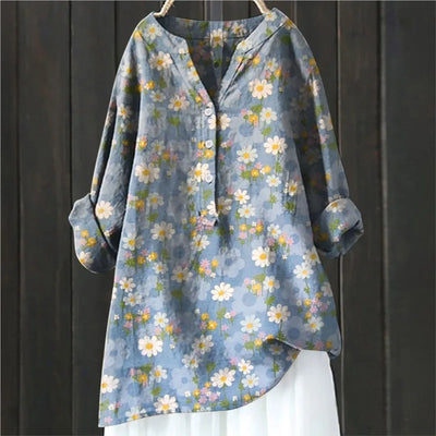 Anny | Floral Print Button-Up Top
