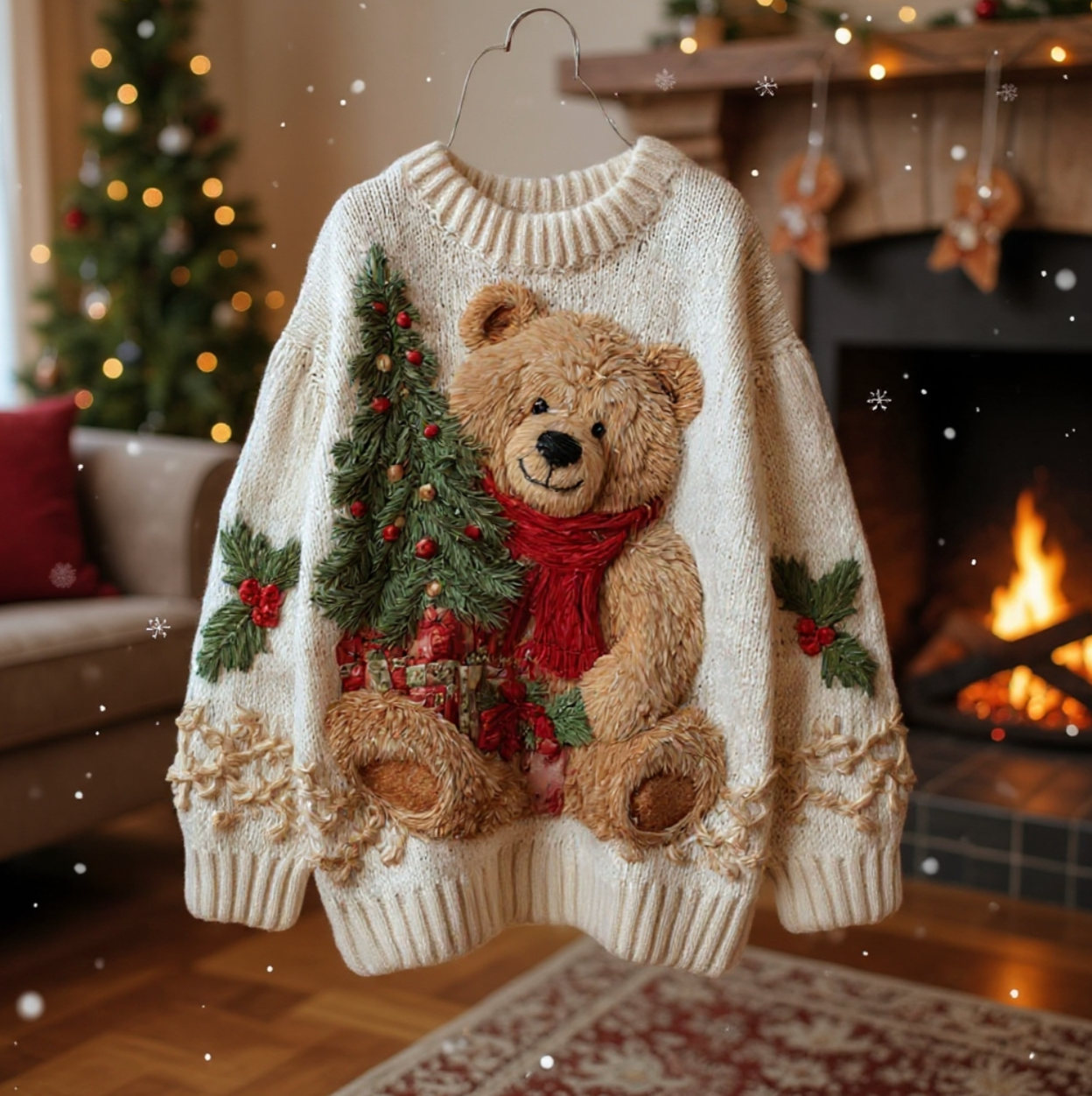HOLLY | BEAR KNIT HOLIDAY SWEATER