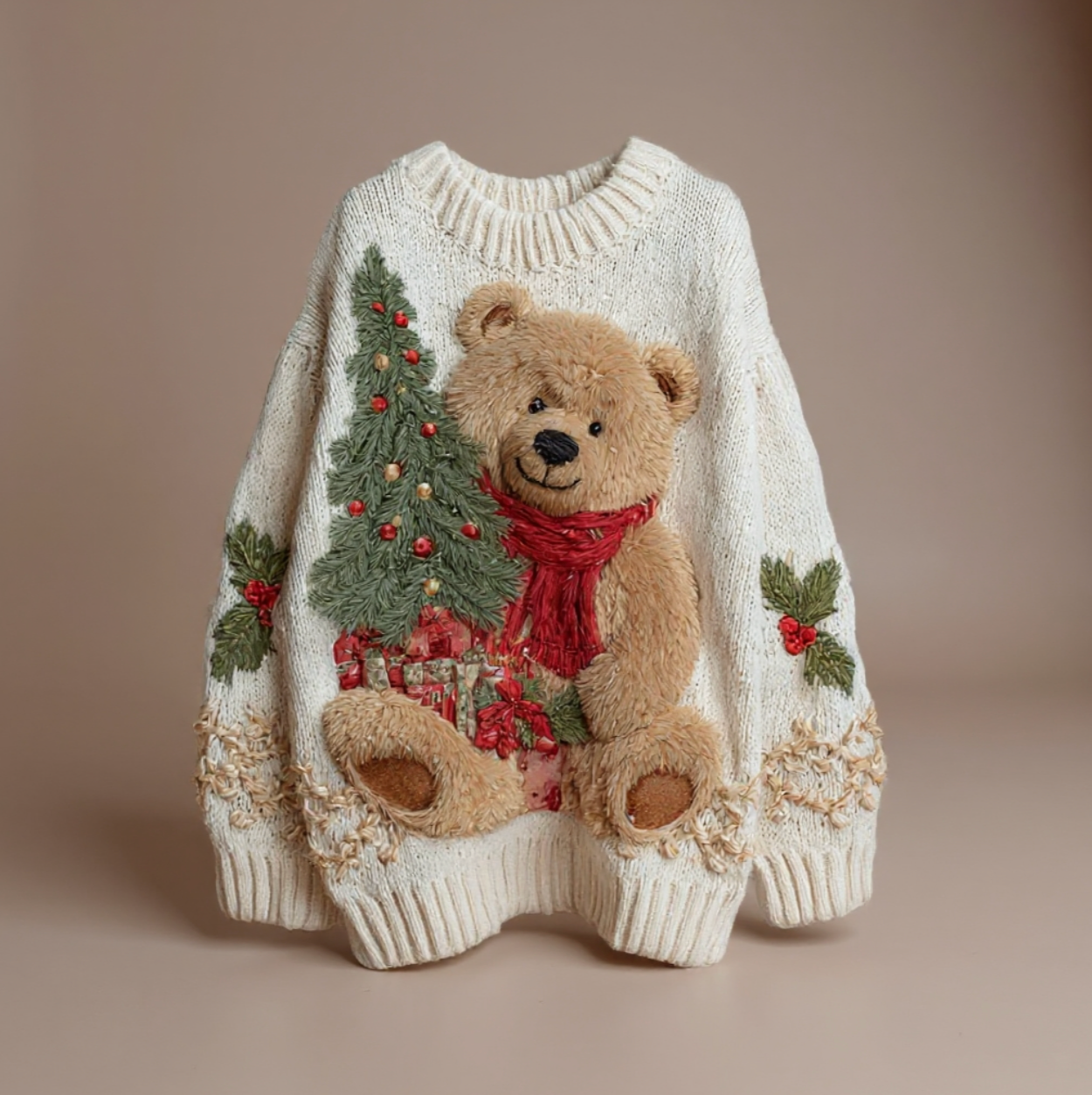 HOLLY | BEAR KNIT HOLIDAY SWEATER