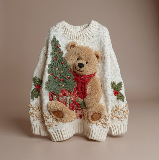 HOLLY | BEAR KNIT HOLIDAY SWEATER