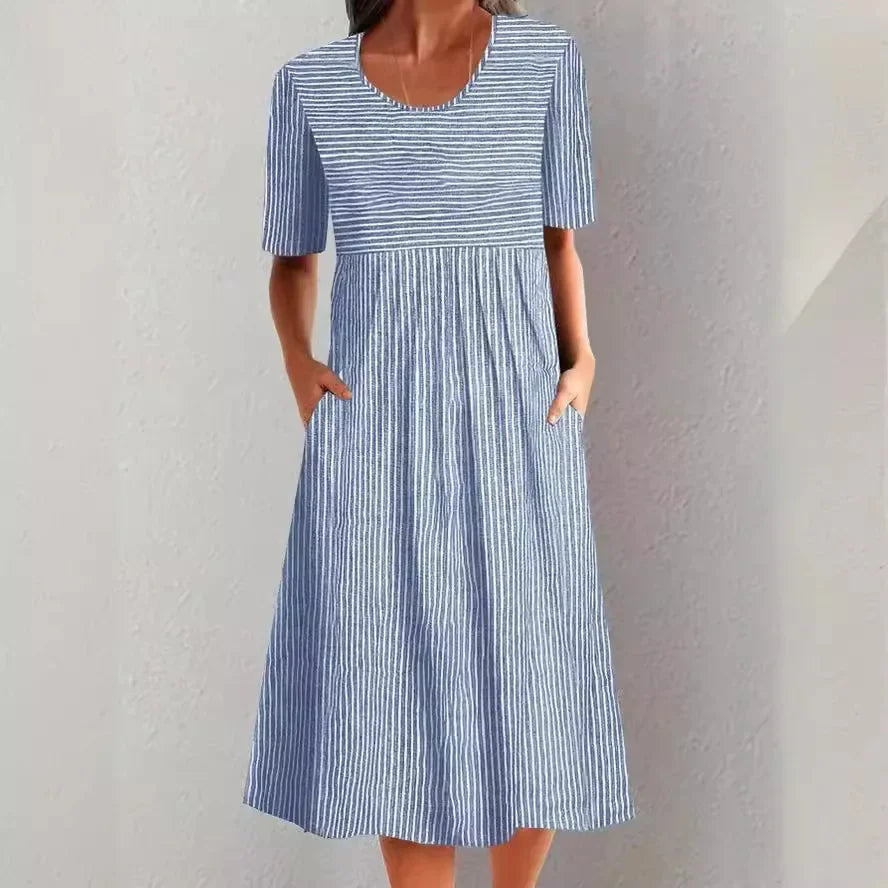 Sofia | Relaxed Striped Summer and Fall Dress